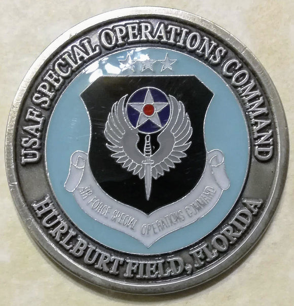 Air Force Special Operations Command AFSOC Hurlburt Field Pararescue/PJ Challenge Coin