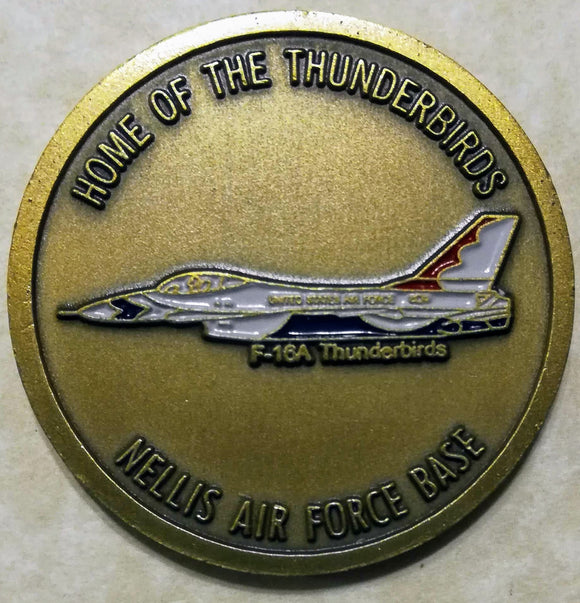 Thunderbirds Air Force Demonstration Sq Nellis AFB, NV Home Of The Thunderbirds Air Force Challenge Coin