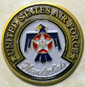 Thunderbirds Demonstration Team Brass Air Force Challenge Coin