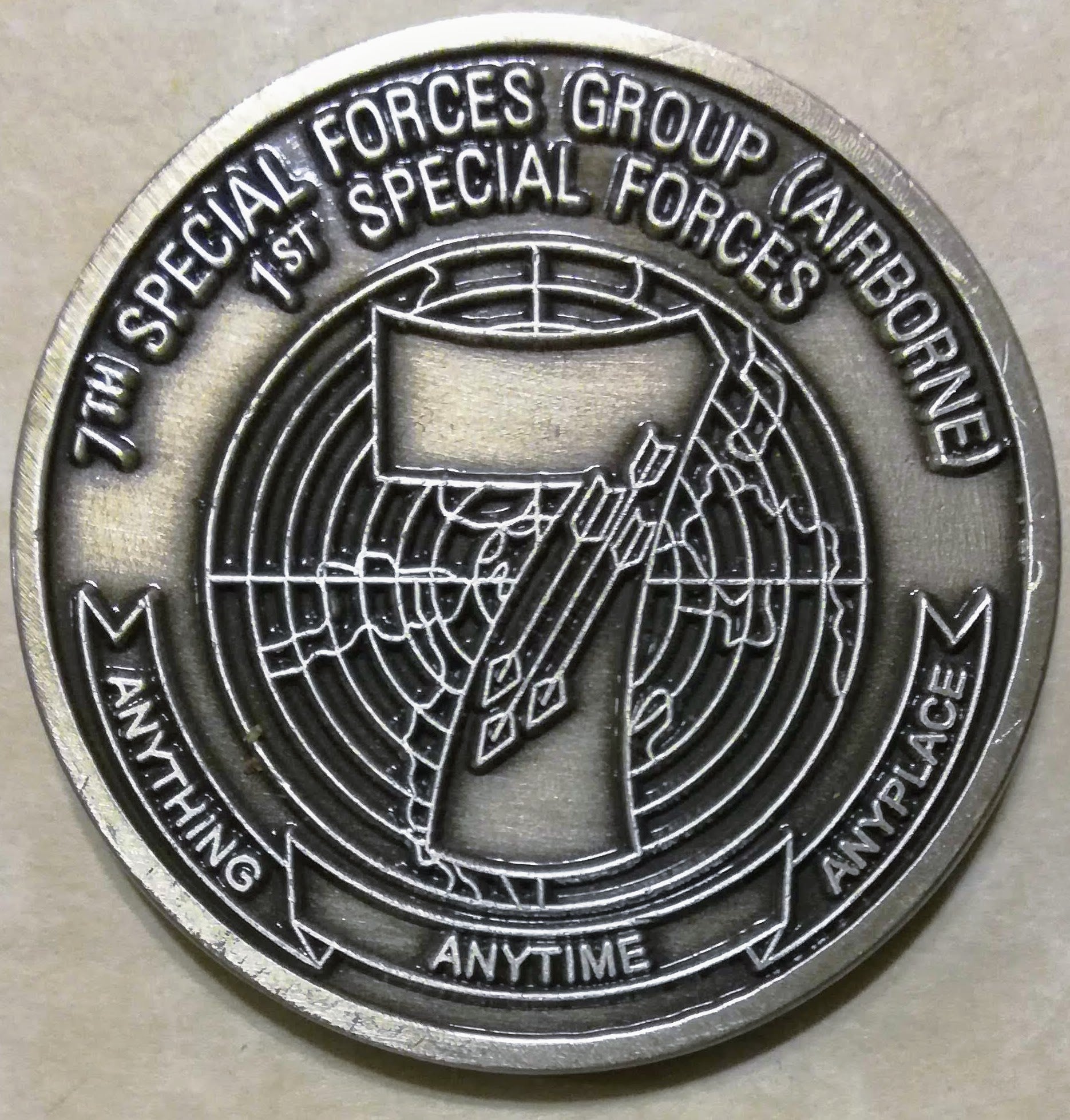 7th Special Forces Group Airborne Silver Toned Army Challenge Coin ...