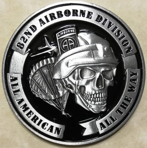 82nd Airborne Division All American Skull Army Challenge Coin