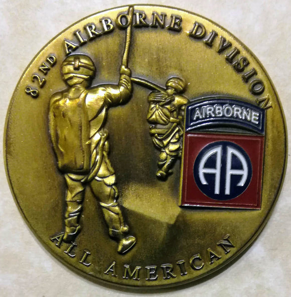 82nd Airborne Division All American Larger Brass Army Challenge Coin
