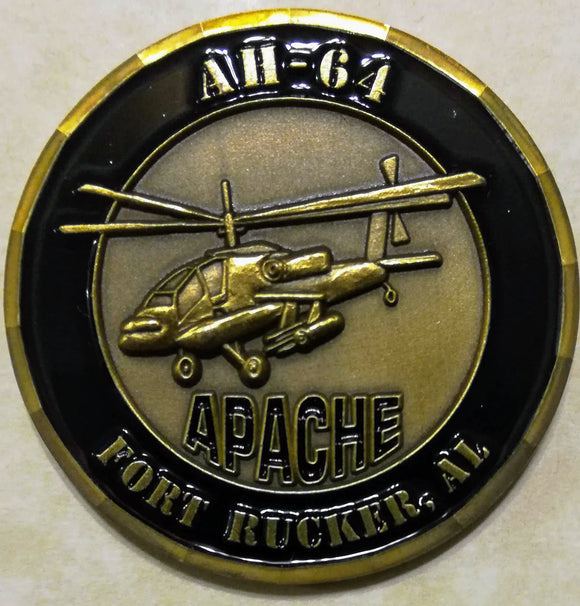 Apache AH-64 Chopper/Helicopter Ft. Rucker, AL Army Challenge Coin