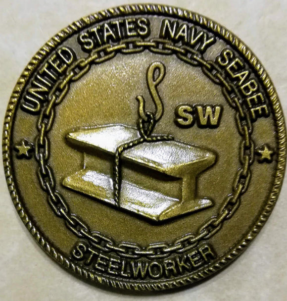 Seabee/CB Steelworker SW Navy Challenge Coin