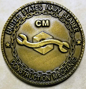 Seabee/CB Construction Mechanic CM Navy Challenge Coin