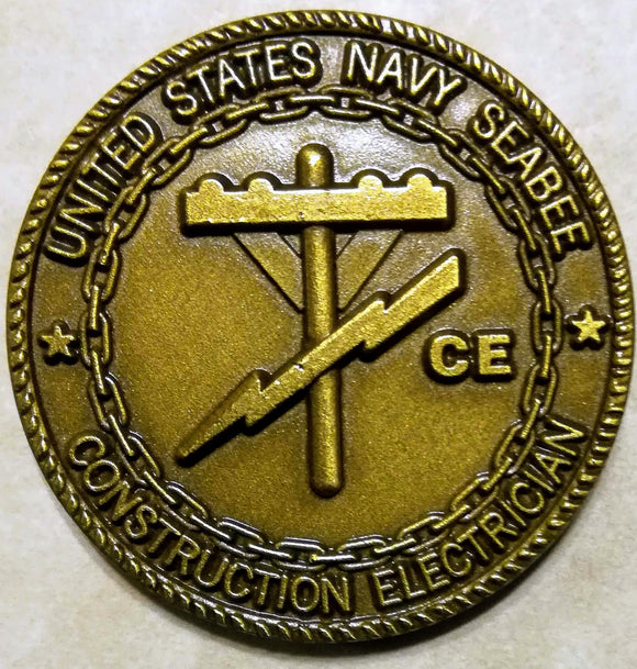 Seabee/CB Construction Electrician CE Navy Challenge Coin