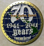70th Anniversary 1941-2011 Pearl Harbor Remembered Navy Challenge Coin