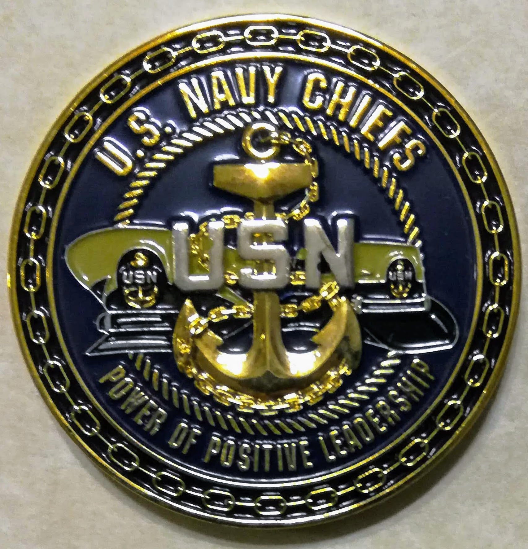Navy Chief Compass Power of Positive Leadership Navy Challenge Coin ...