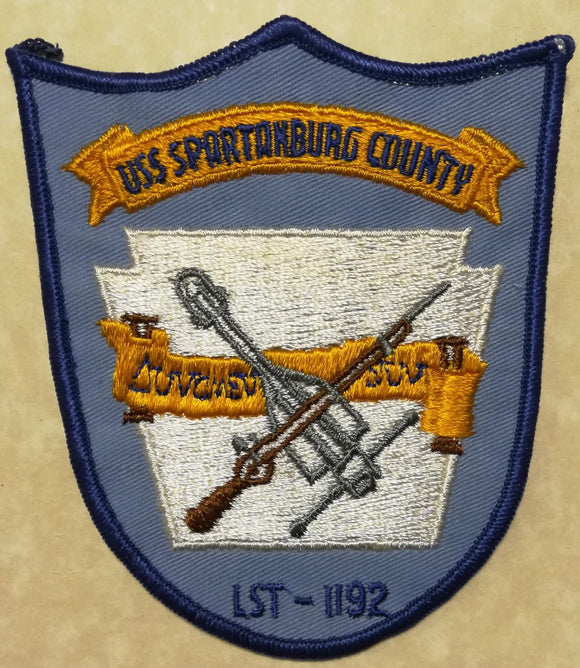 USS Spartanburg County LST-1192 Tank Landing Shit Navy Patch