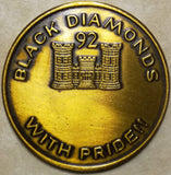 92nd Engineer Combat Battalion Black Diamonds Army Challenge Coin