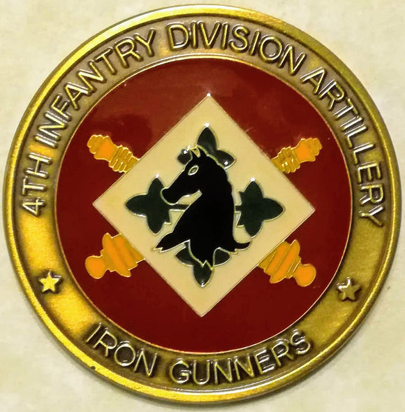 4th Infantry Division Artillery Iron Gunners Army Challene Coin