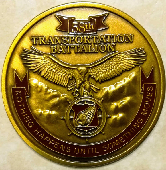 Commander 58th Transportation Battalion Army Challenge Coin
