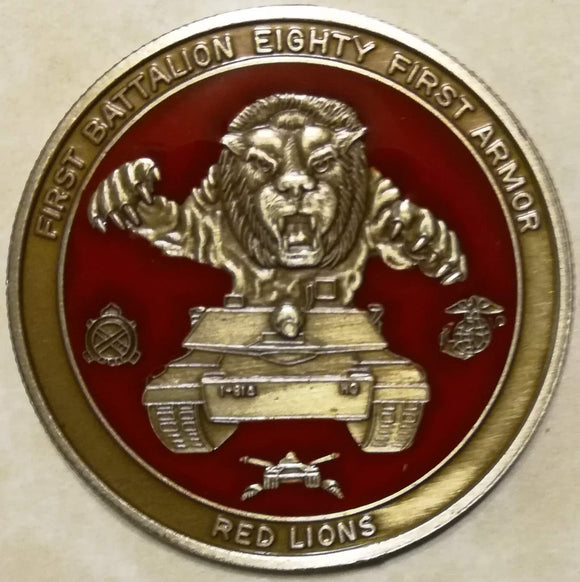 81st Armored 1st Battalion Red Lions Army Challenge Coin