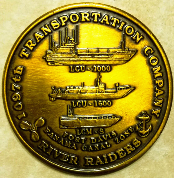 1097th Transportation Co 1st Composite Boat Co Panama Canal River Raiders Fort Davis Army Challenge Coin