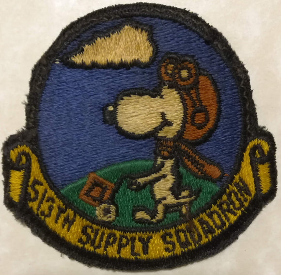 513th Supply Squadron Vietnam Era Snoopy Air Force Patch