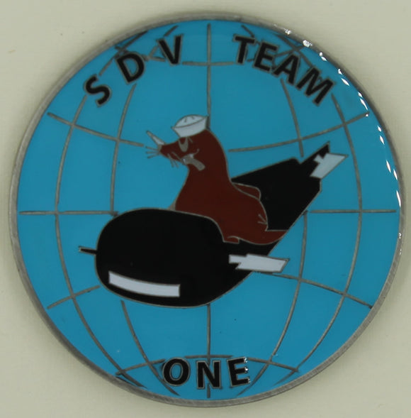 SEAL Delivery Vehicle Team 1  / One Intelligence Department Navy Challenge Coin