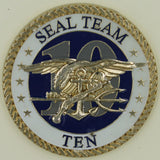 Naval Special Warfare SEAL Team 10/Ten, 1 Troop Circa 2015 Navy Challenge Coin