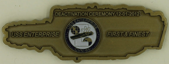 USS Enterprise Aircraft Carrier CVN-65 Deactivation Ceremony Navy Challenge Coin