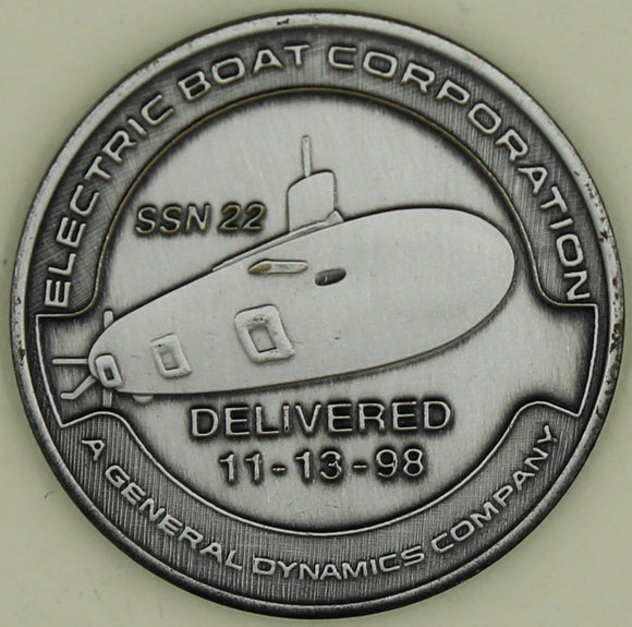 USS Connecticut Sub/Submarine SSN-22 Delivered 11-13-98 Navy Challenge Coin