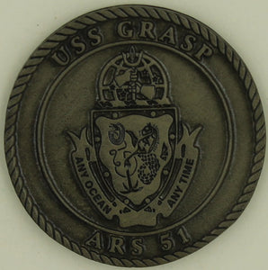 USS Grasp ARS-51 Vintage Navy Challenge Coin