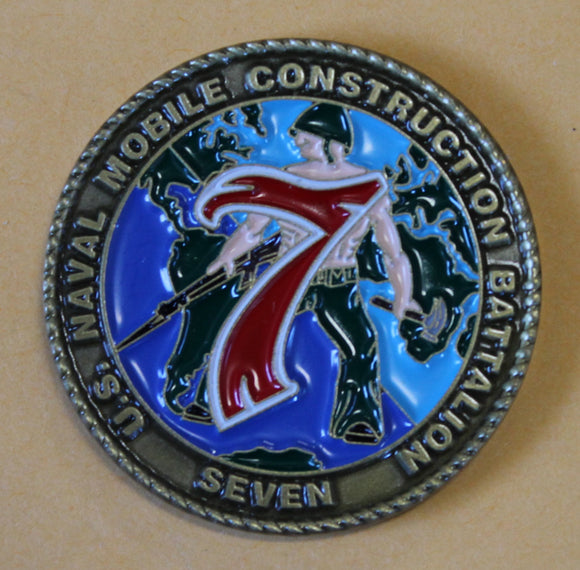 7th / Seventh & 21st / Twenty-first Mobile Construction Battalions CBs / Seabees 2006 Deployment Navy Challenge Coin