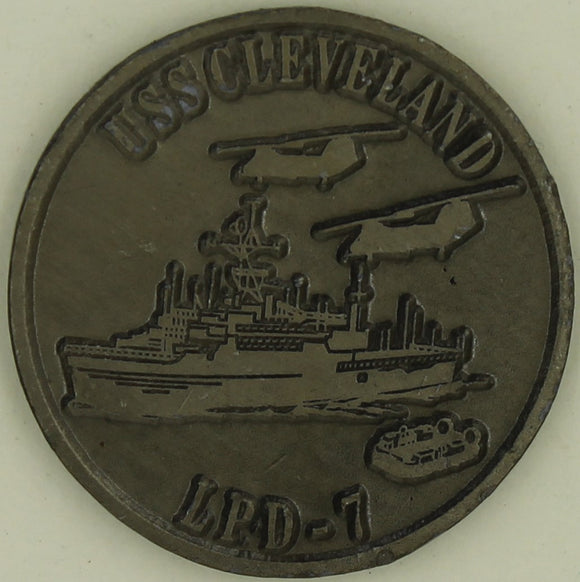 USS Cleveland LPD-7 Vintage Navy Challenge Coin