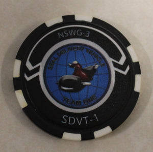 SEAL Delivery Team One SDVT-1 NSWG-3 Task Unit Alpha Navy Poker Chip / Challenge Coin