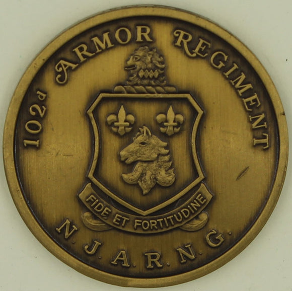 102nd Armored Regiment 2nd Battalion Army Challenge Coin
