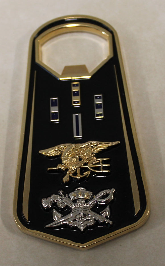 Naval Special Warfare Chief Warrant Officer Mustang SEALs Flipper Navy Challenge Coin