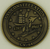 USS Constellation Aircraft Carrier CV-64 Flag Ship Sep99-May2001 Navy Challenge Coin