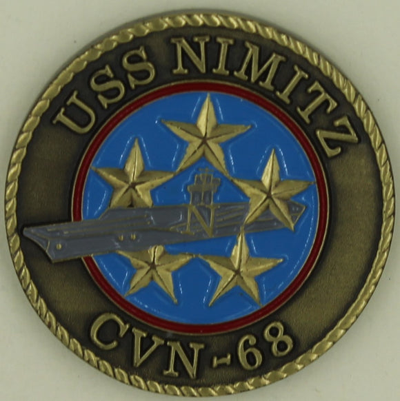USS Nimitz Aircraft Carrier CVN-68 Navy Challenge Coin