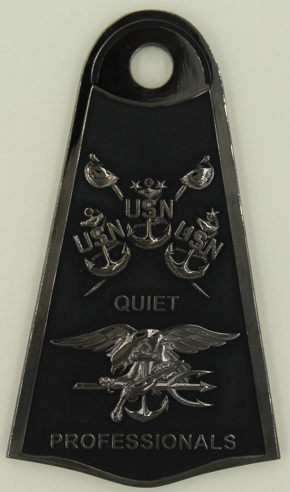 Naval Special Warfare Center Quiet Professionals Black Nickel Flipper Navy Challenge Coin