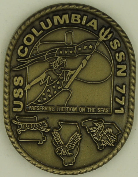 USS Columbia Sub/Submarine SSN-771 Navy Challenge Coin