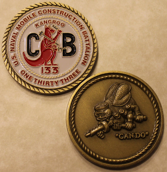 133rd Mobile Construction Battalion CB / Seabee Navy Challenge Coin