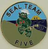 Naval Special Warfare SEAL Team 5/Five White & Blue Challenge Coin