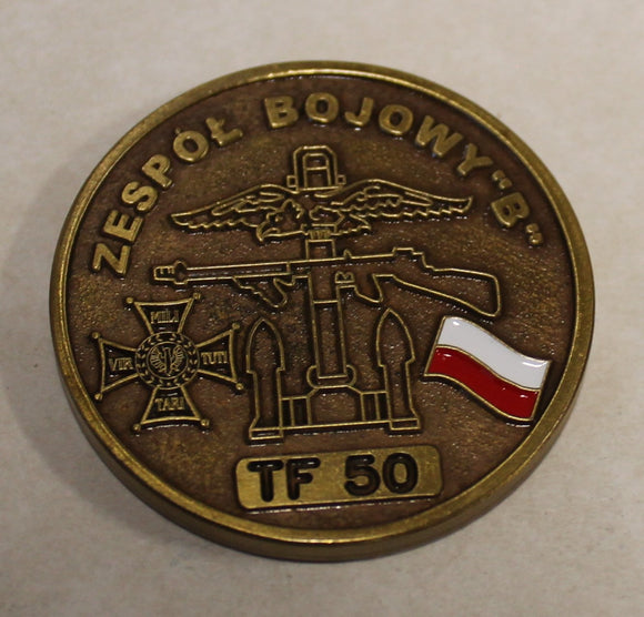 Polish Special Forces Commandos B Battalion TF-50 Jednostka Wojskowa Komandosów Zespoł Bojowy B, Combined Operations Challenge Coin