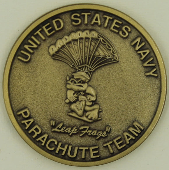 Parachute Team Leap Frogs Navy SEAL Bronze Challenge Coin