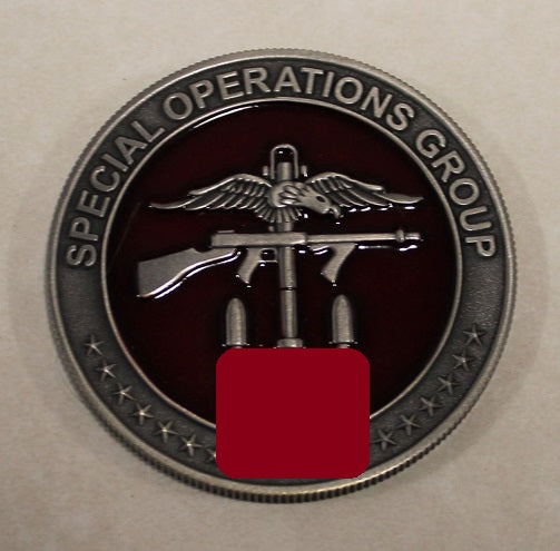 Limited!!! Ruby Red Enamel Central Intelligence Agency CIA Special Operations Group SOG Special Activities Center - Ground Division / SAC-GD Serial Numbered Tertio Optio Challenge Coin