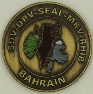 Naval Special Warfare Unit Three/3 Color Bahrain SEALs Challenge Coin