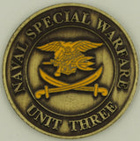 Naval Special Warfare Unit Three/3 Color Bahrain SEALs Challenge Coin