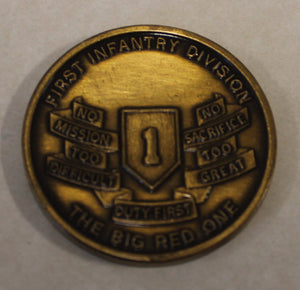 1st Infantry Division 121st Signal Battalion Do It Well, Do It Now Bronze Army Challenge Coin