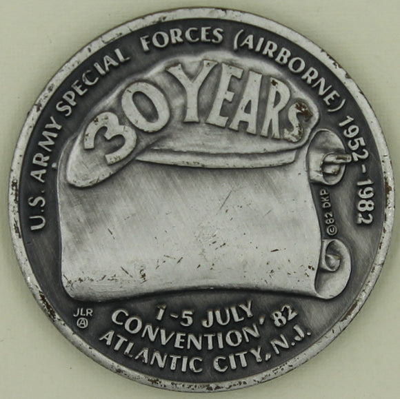 3rd Annual Convention Special Forces Green Berets 1982 Atlantic City, NJ 30 Years Challenge Coin