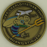 USS Charlotte Sub/Submarine SSN-766 Silent Stinger Navy Challenge Coin