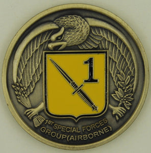 1st Special Forces Group Airborne Green Berets 1952 Army Challenge Coin