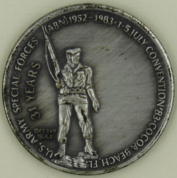 4th Annual Convention Special Forces Green Berets 1983 Cocoa Beach FL 31 Years Army Challenge Coin
