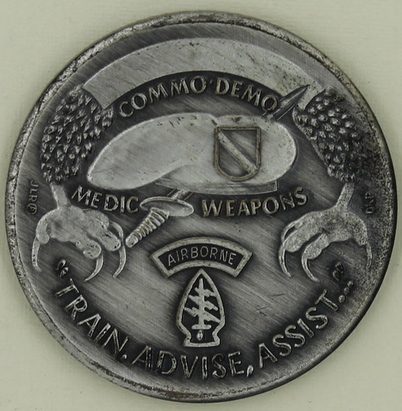 11th Special Forces Group Airborne Train Advise Assist Silver Finish Army Challenge Coin