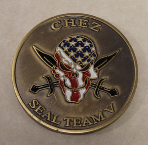 SEAL Team 5 / Five 1 Troop, C or Chez Platoon Navy Challenge Coin