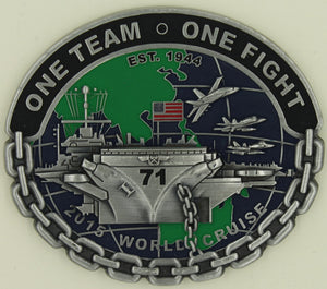 USS Teddy Roosevelt 2015 World Cruise Air Department Navy Challenge Coin