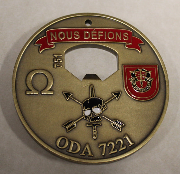 7th Special Forces Group Airborne 2nd Battalion Bravo Company Operational Detachment Alpha ODA-7221 Army Challenge Coin