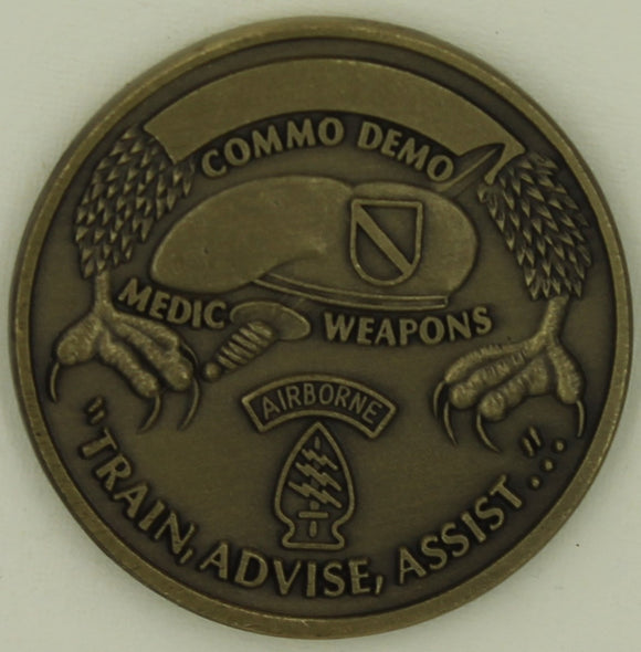 11th Special Forces Group Airborne Bronze Train Advise Assist Army Challenge Coin
